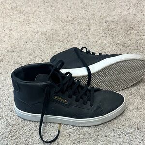 Adidas womens Black and White High-Top Sneakers